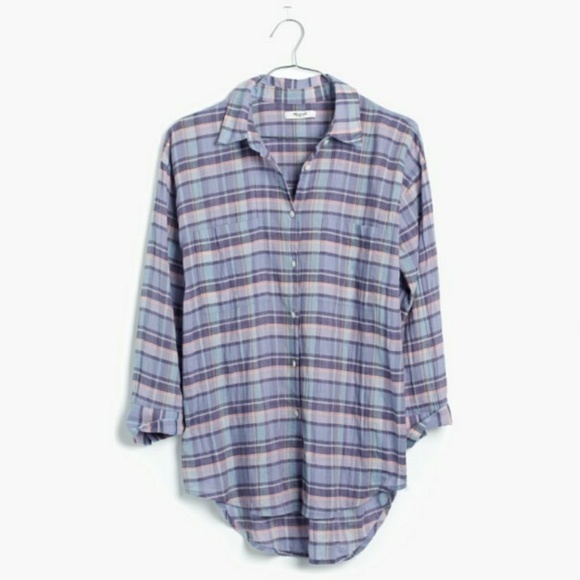 Madewell Oakbrook Plaid Trapeze Button Down‎ Shirt - Picture 3 of 16